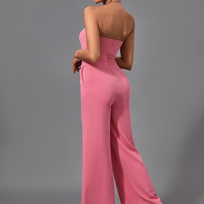   eleganter-jumpsuit-pink-flat-colour-wide-shoulder-strapless-shoulder-stylish-comfortable-classic