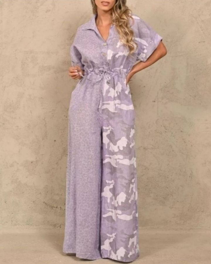 jumpsuit-damen-elegante-print-floral-kurze-armel-entspannte-passform-kerbe-revers-vorne-knopf