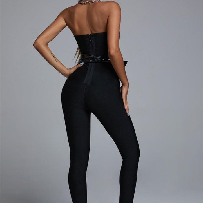 jumpsuit-damen-elegantes-waist-belt-strapless-shoulder-deep-v-neck-decollete-stylish-comfortable-narrow-cu