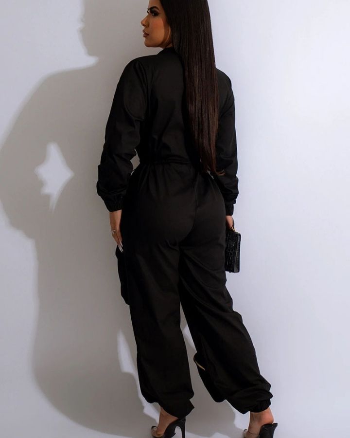 jumpsuit-damen-sportlich-reissverschluss-design-geschlossener-kragen-einfache-farbe-lange-armel-elastischer-saum