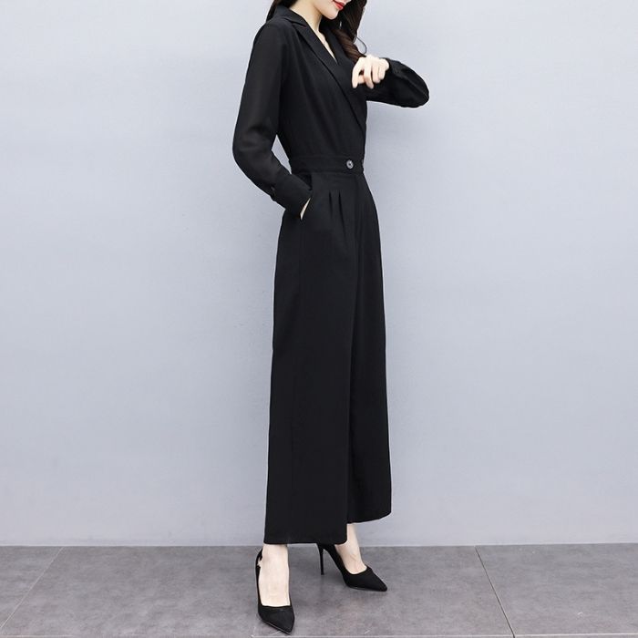 jumpsuit-damen-waist-two-button-retro-notched-collar-pocket-stylish-schwarz-elegantes-design