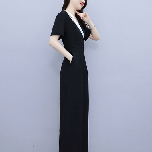jumpsuit-schwarz-gekerbtes-revers-drapiert-lassig-kurze-armel-hohe-taille-weites-bein-stilvolles-design